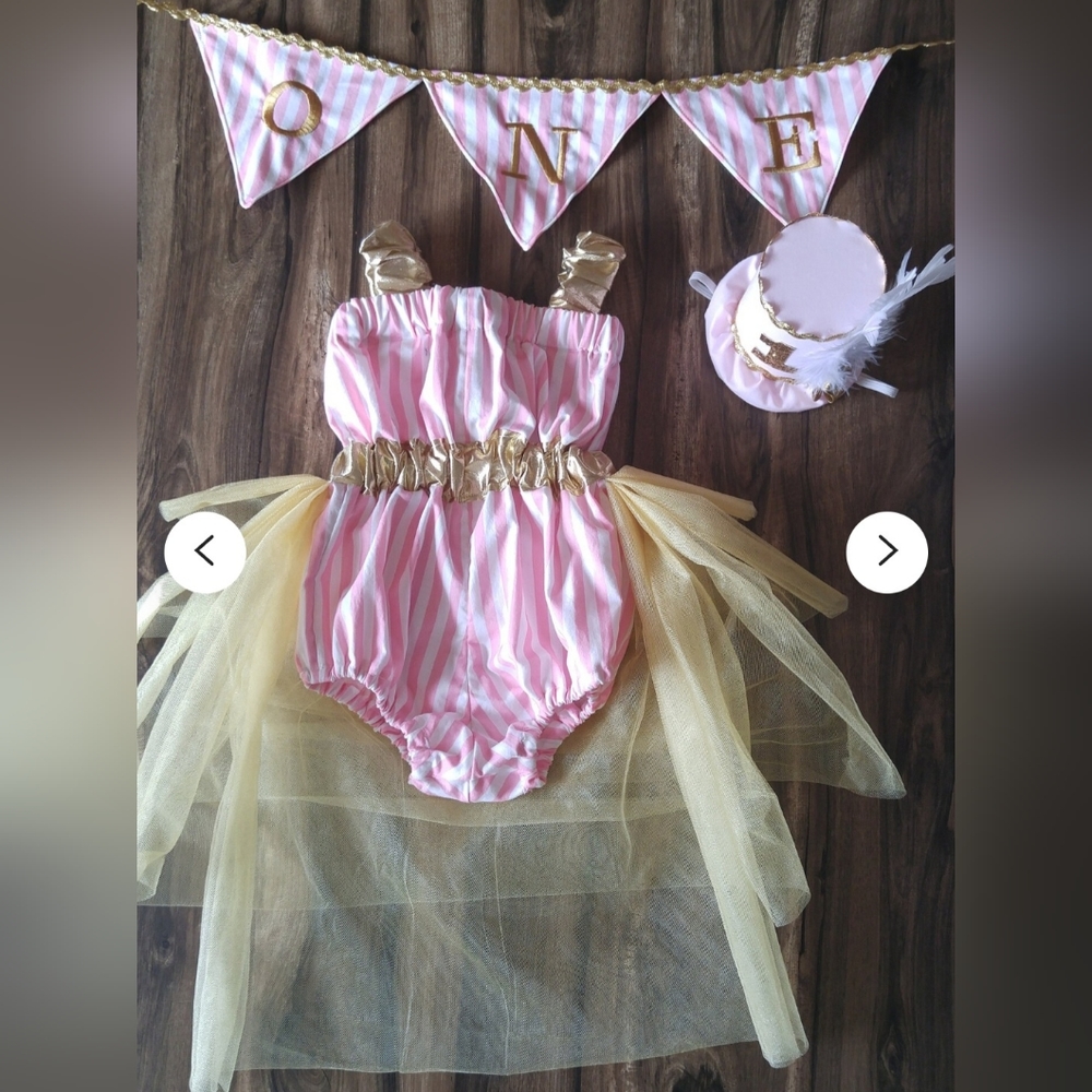 Pink & White Carnival Birthday Smash Outfit
